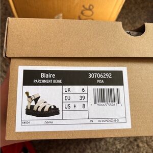 Dr. Martens Black and Cream Blaire Sandals